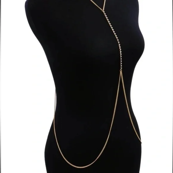 ⭐️ NEW - Rhinestone & Gold Body Chain - Picture 4 of 8